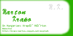 marton krapo business card